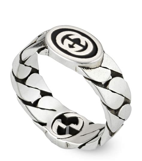 gucci ring sliver|gucci interlocking ring silver.